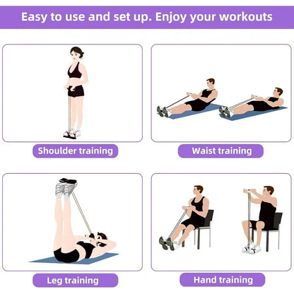 4-Level Resistance Band Tensioner with Non-Slip Handles