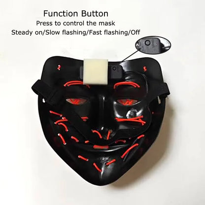 Wireless LED Purge Mask Halloween Horror Party Carnival Cosplay