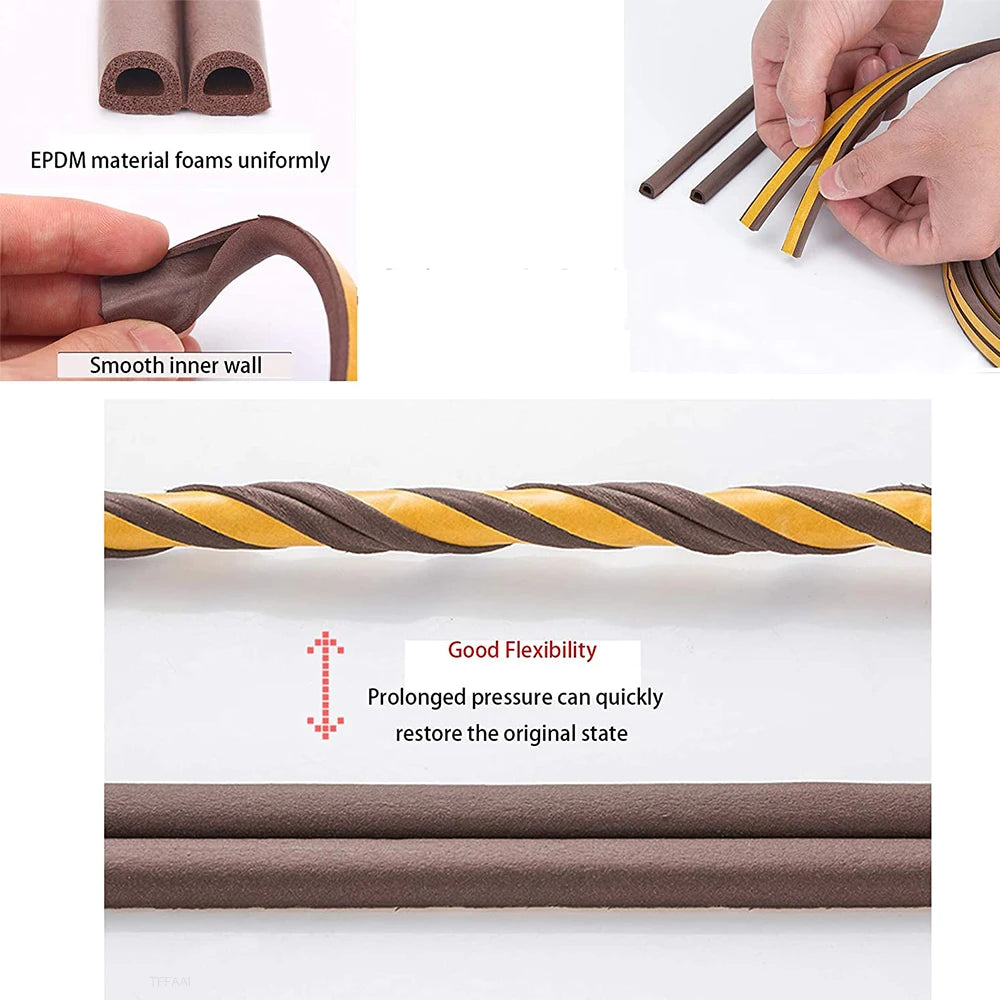Door Insulation Seal Strip Tape Self-adhesive Acoustic