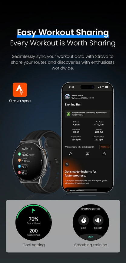 HAYLOU Solar Lite 2 Smartwatch 1.43'' AMOLED Display