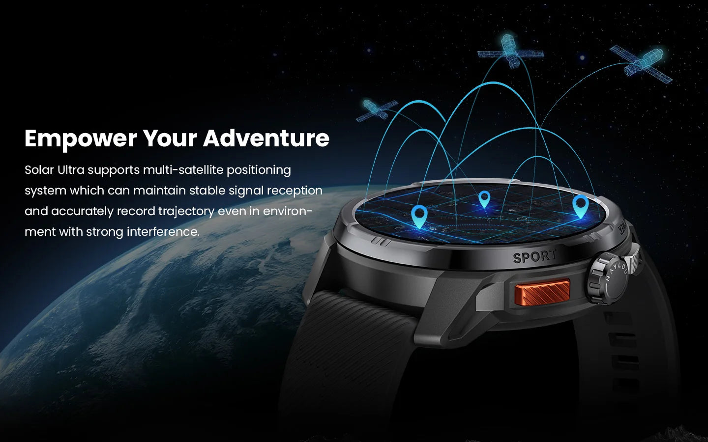 HAYLOU Solar Ultra GPS Smartwatch 1.6” AMOLED Display