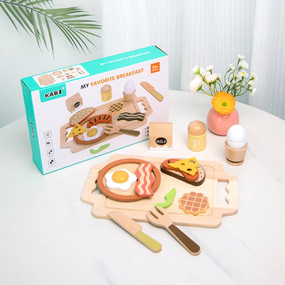 Wooden Kitchen Pretend Play Set Montessori Simulation Plates