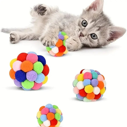 Cat Toys Cat Plush Ball Toy Pet Elastic Bell Ball