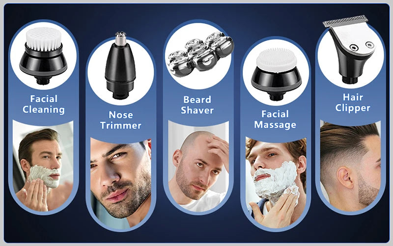 Electric Shaver 7D Floating Cutter Head Base Men Beard Trimmer