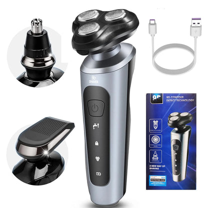 New 9D Man Electric Razor Face Shaver USB Full-body Trimmer