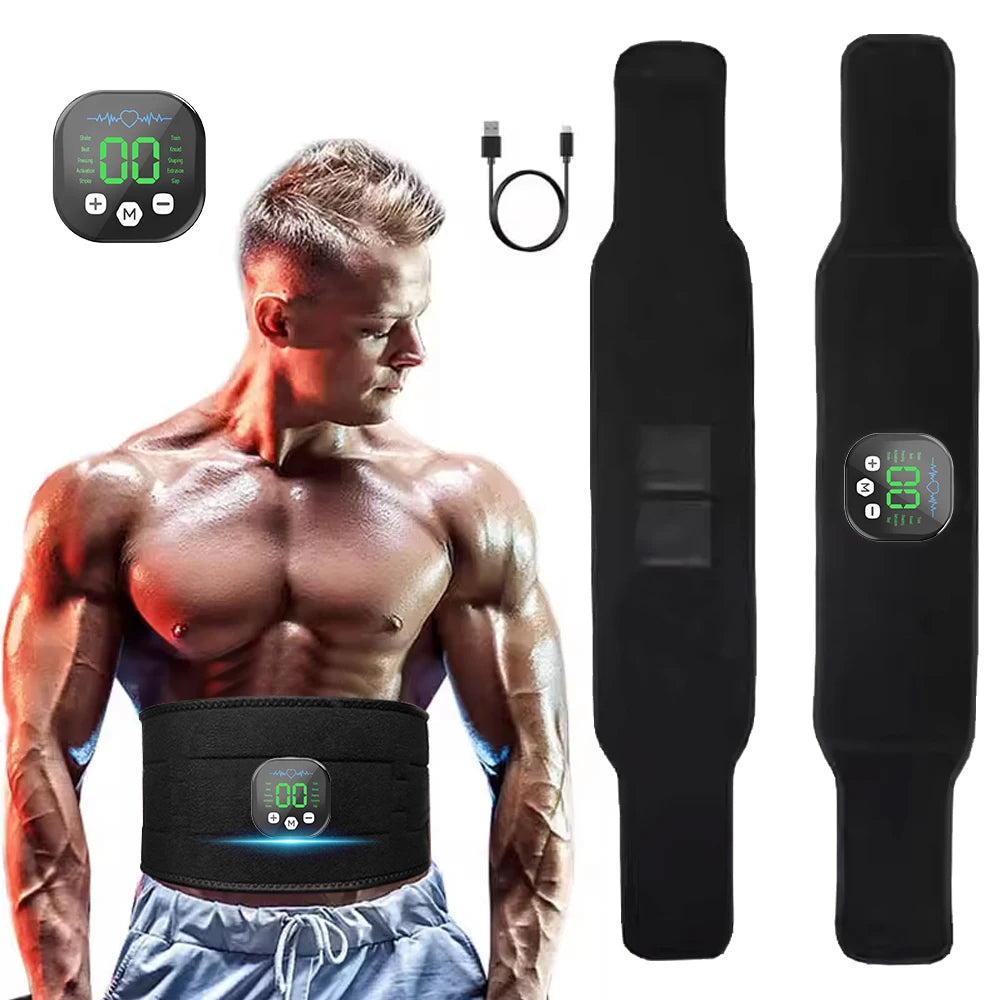 Smart EMS Ab Belt for Waist Toning & Muscle Stimulation - Fitness