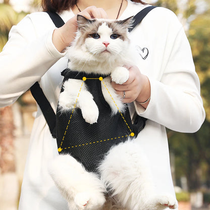 Adjustable Cat Carrier Bag Pet Double Shoulder Backpack