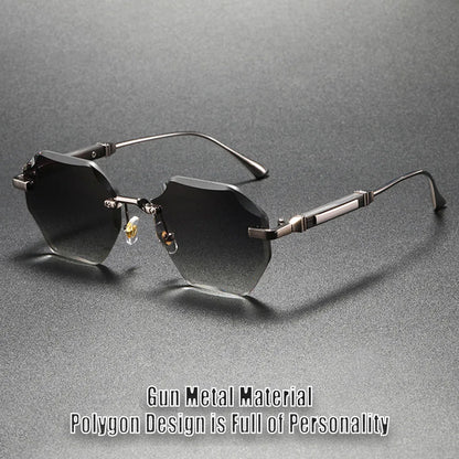 Man Woman Sunnies Fashion Unisex Rimless Sunglasses