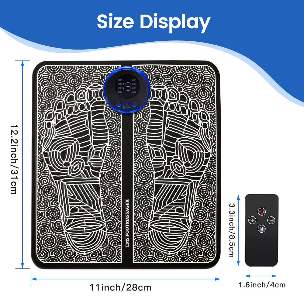 Electric EMS Foot Massager Pad Relief Pain Massage Mat