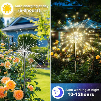 Solar Lights Outdoor Decorative Copper Wire 200 LED Firework
