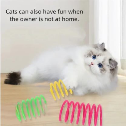 4/200Pcs Interactive Cat Spring Toy Spiral Colors