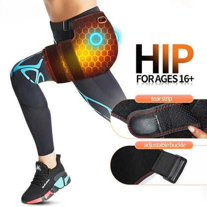 Cordless Heated Hip Support Brace with Massager Relief