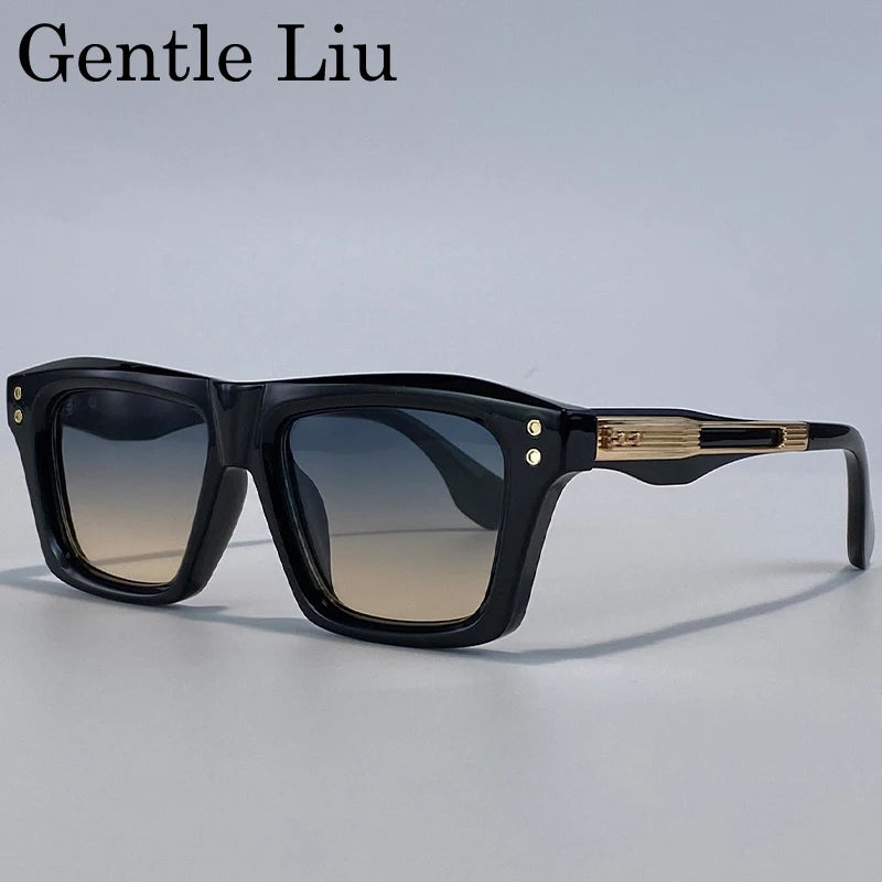 Steampunk Classic Square Sunglasses Men Luxury Brand Vintage