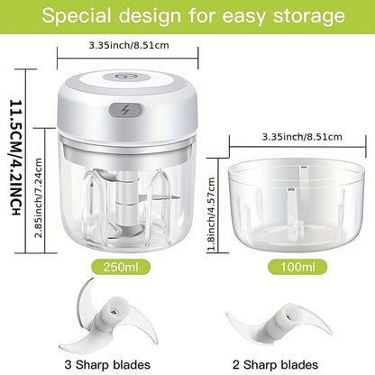 100ml/250ml Electric Mini Garlic Press Chopper Grinder