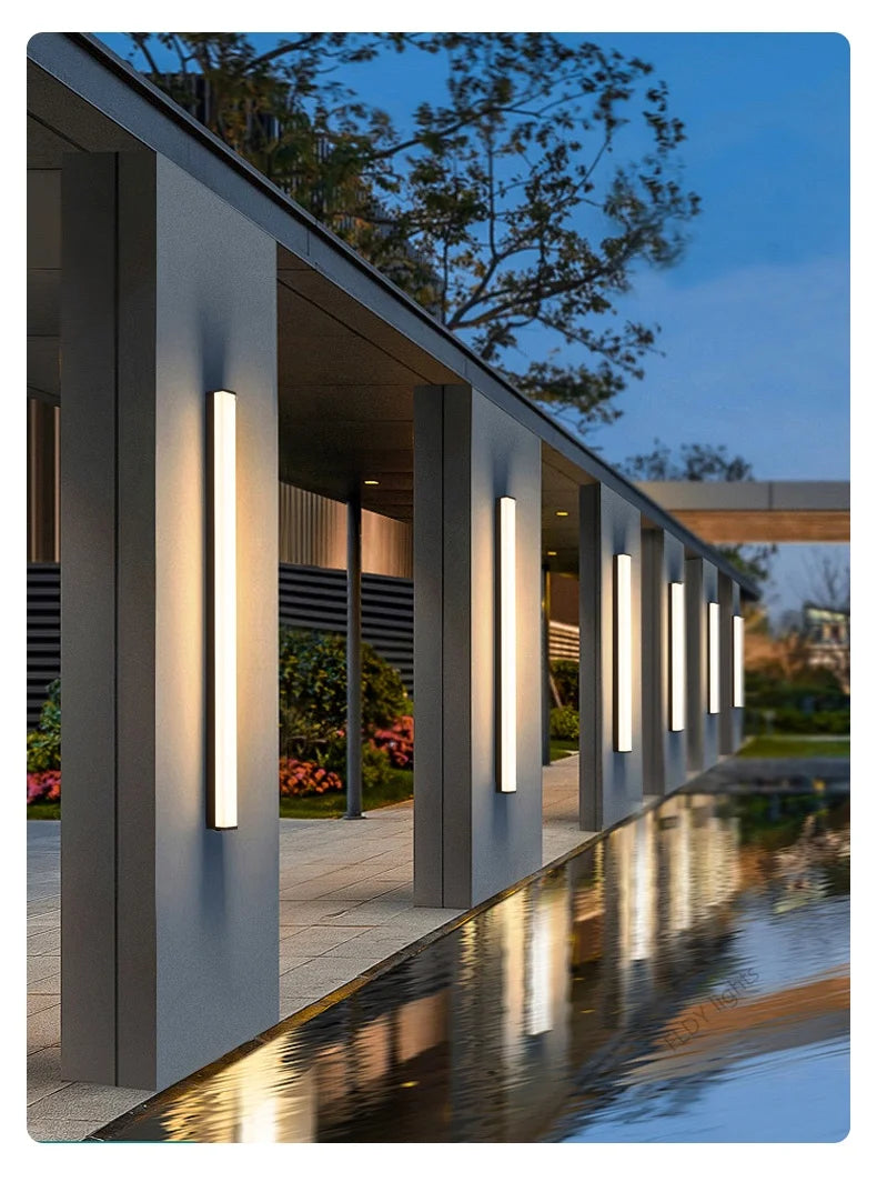Modern Waterproof Outdoor Long Strip LED Wall Light