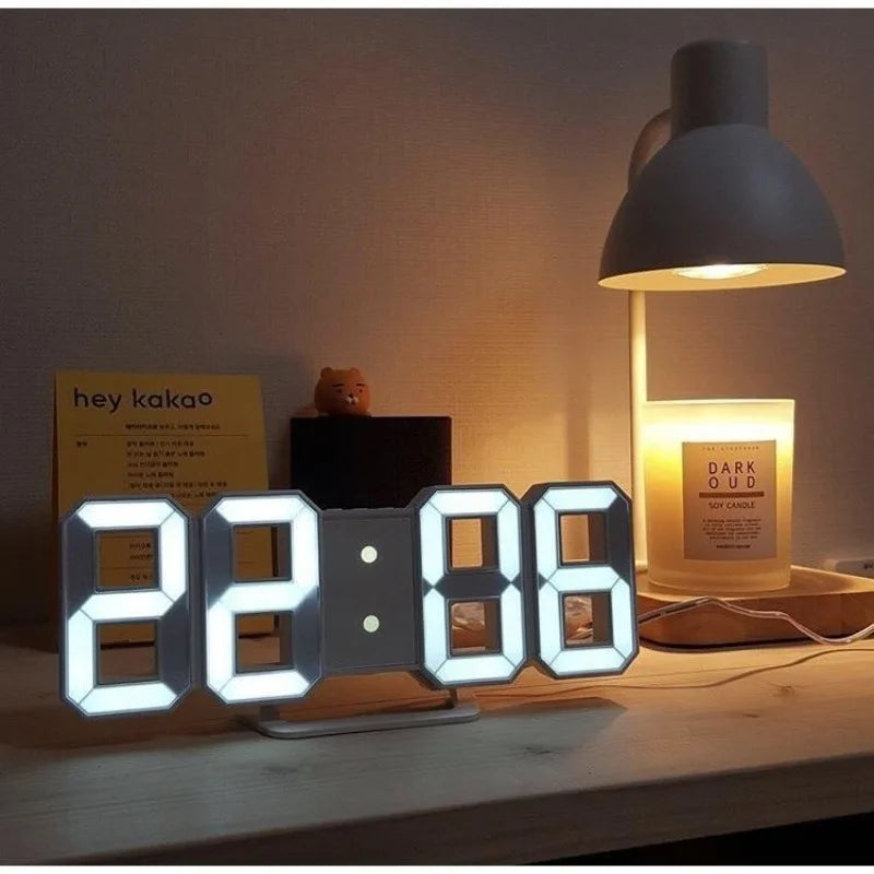 LED Digital Alarm Clock Wall Hanging With 3D Display