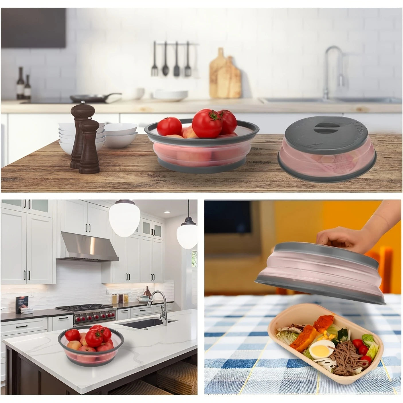 Microwave Splatter Cover Foldable Fresh-keeping Heat Cover