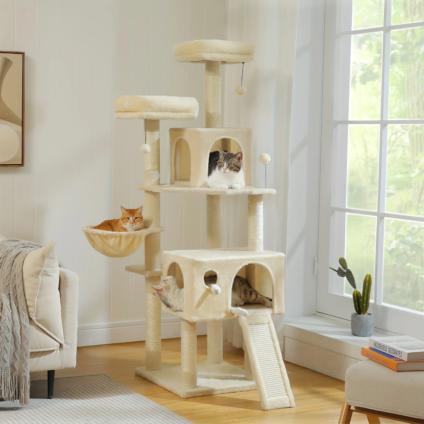 Cat Tree with Scratching Posts, Cat Tower Furniture