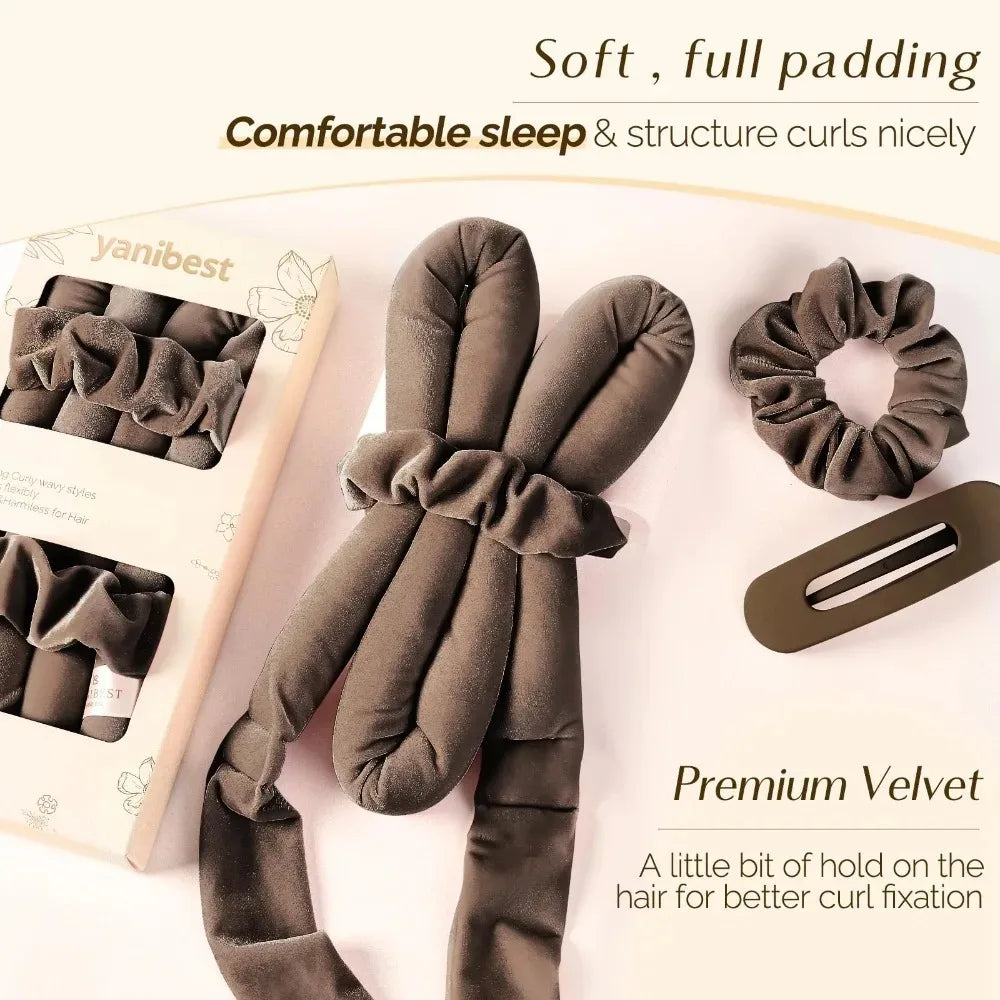 Heatless Hair Curler Set with Satin Bonnet Styling Tools