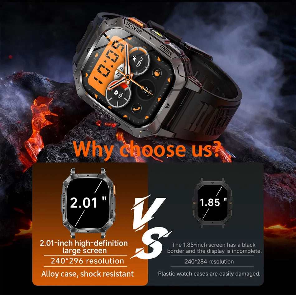 1400mAh Super Battery Durable Adult Smart Watch 2.01 inch