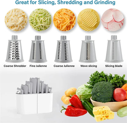 LMETJMA 5 in 1 Rotary Cheese Grater Shredder Kitchen