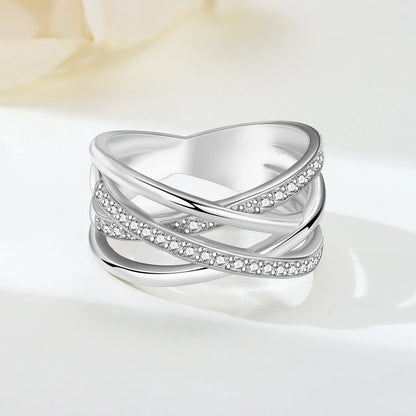 925 Sterling Silver Three-Ring Stackable Ring for Women
