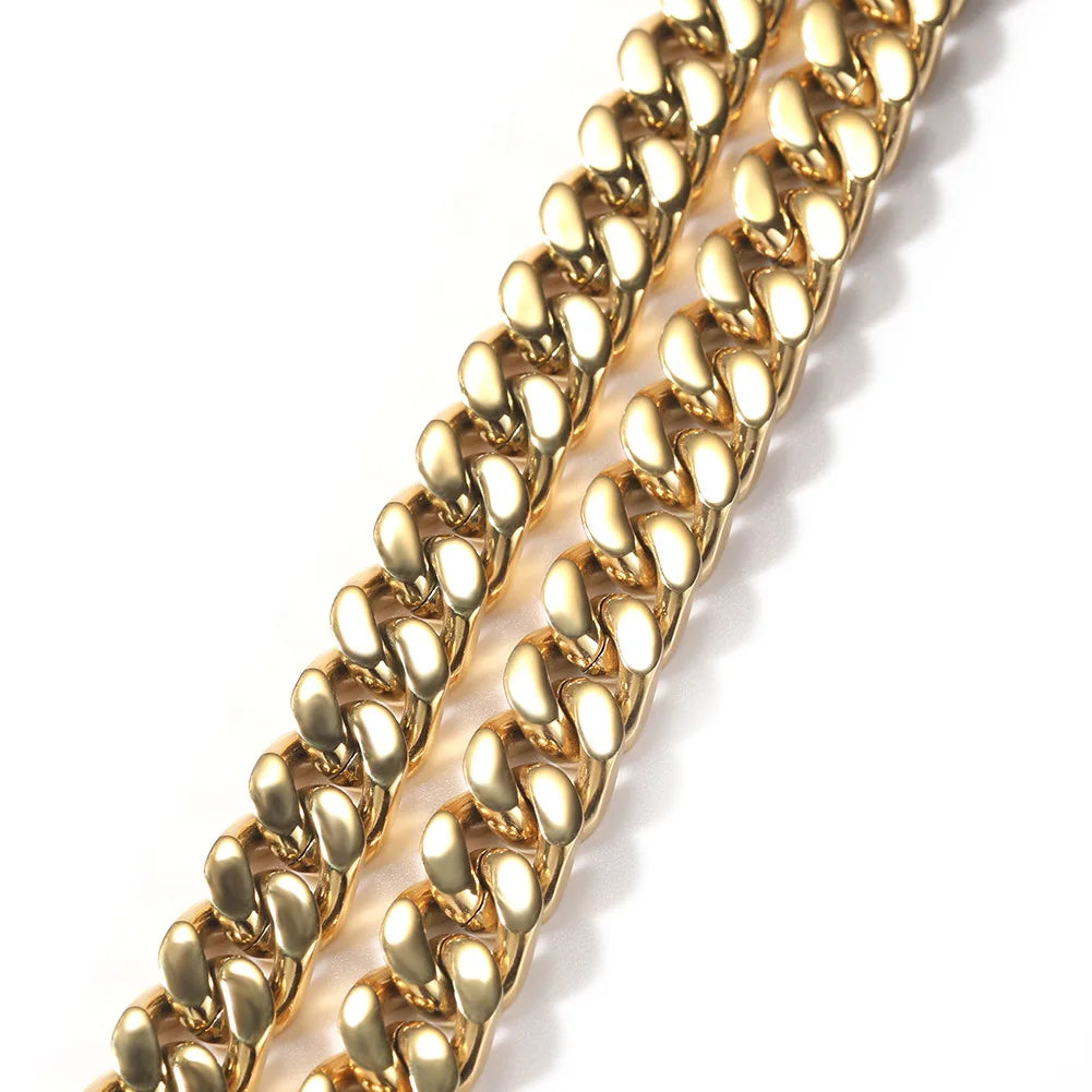 316 Stainless Steel Plated 18k Gold Fashion Hip Hop Bracelet