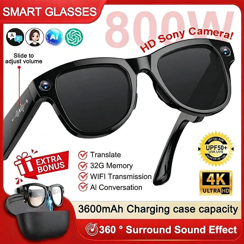 AI Smart Glasses M02 Ultra 1080P HD Camera ChatGPT