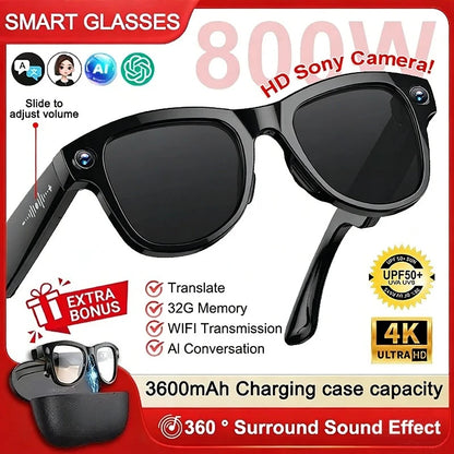 AI Smart Glasses M02 Ultra 1080P HD Camera ChatGPT