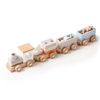 Wooden Birthday Train Toy Simulated Train Toy Model