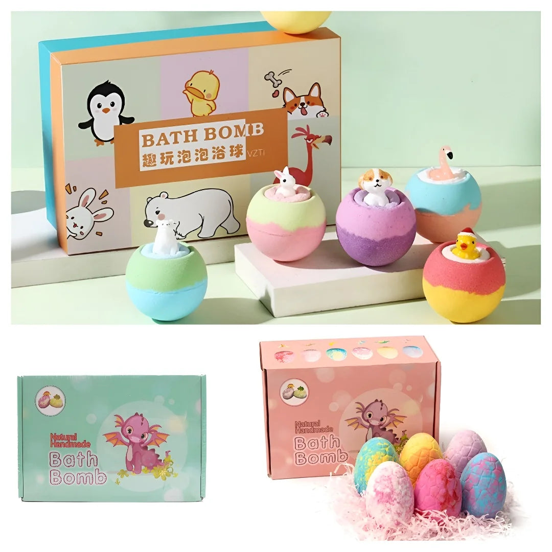 6PCS Children's Dinosaur Egg Bomb Bath Salt Balls Fun