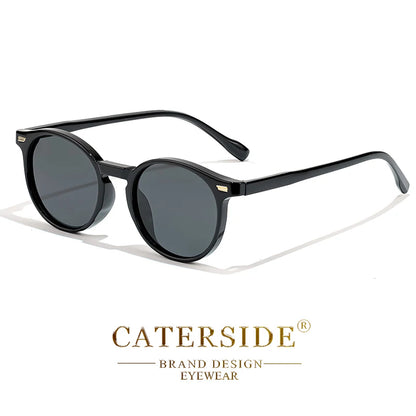 Retro Polarized Round Sunglasses Men TR90 / Acetate Vintage