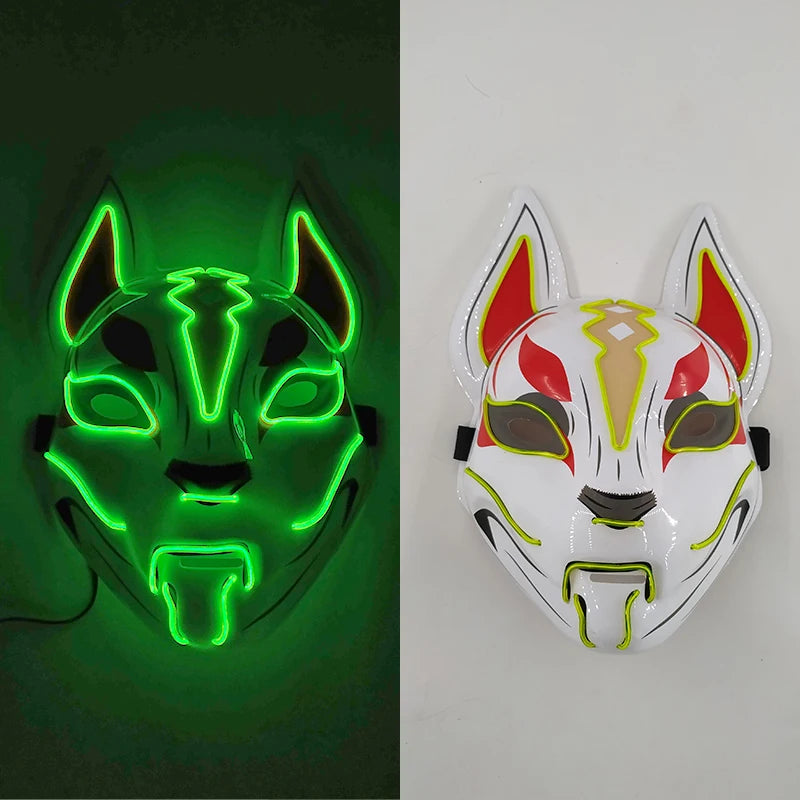 Glowing  Demon Slayer Mask Cosplay Japanese Cartoon