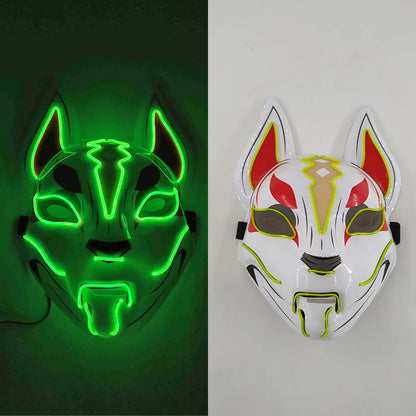 Glowing  Demon Slayer Mask Cosplay Japanese Cartoon