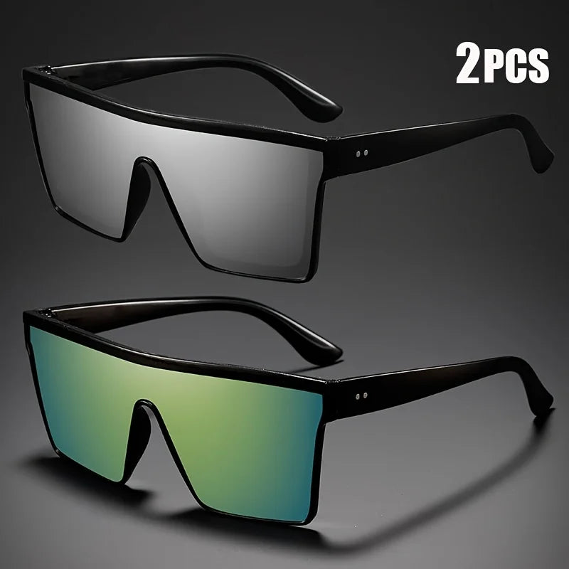 Oversize frame One-piece Goggle Men Woman Sunglasses