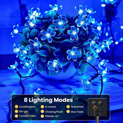 Outdoor Solar Led String Lights Cherry Flowers  Light Strings