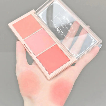 Three color blush tray rouge makeup