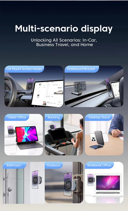 Ultrathin Car Magnetic Mobile Phone Holder Adjustable Foldable