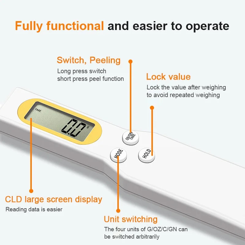 Mini Spoon Scale Digital Kitchen Scale Electronic LCD Food Scale