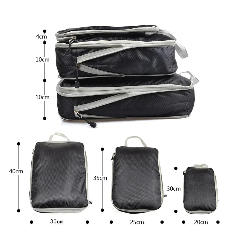 Travel Compression Packing Cubes Suitcase  Organizer Set