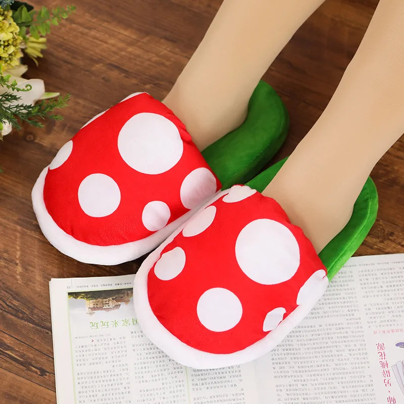 Mushroom Home Slippers Plush Piranha Plant Plush Kids