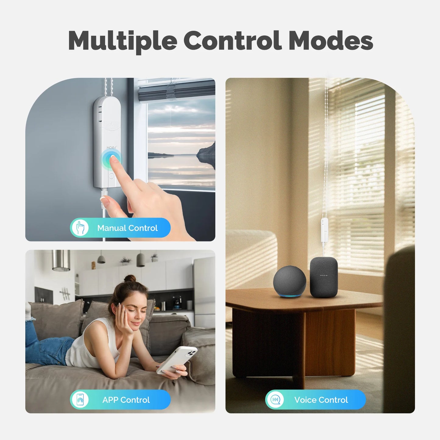 Tuya WiFi Smart Curtain Motor MOES Electric Roller Blinds