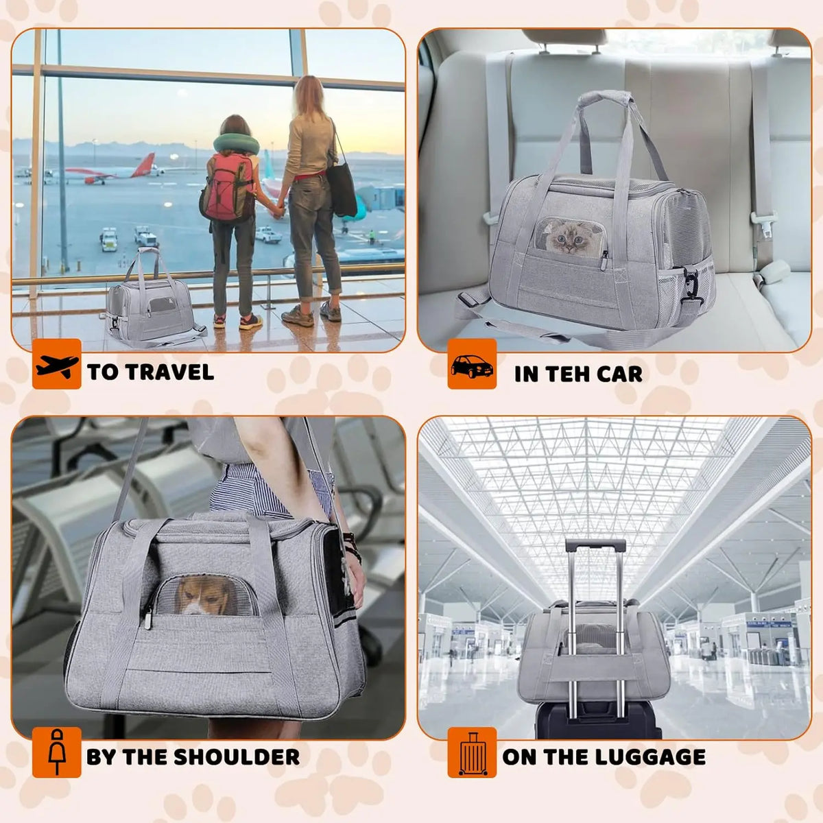 Pet Carrier Bag Airline Approved Up for Cats and Dog Carrier