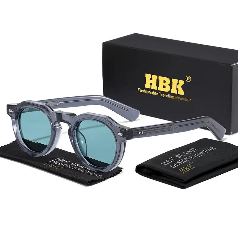 HBK Vintage Simple Round Men Sunglasses