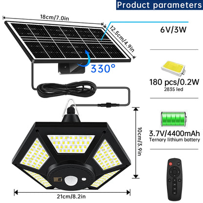 Solar Pendant Lights Outdoor Indoor with Remote Solar Shed Light