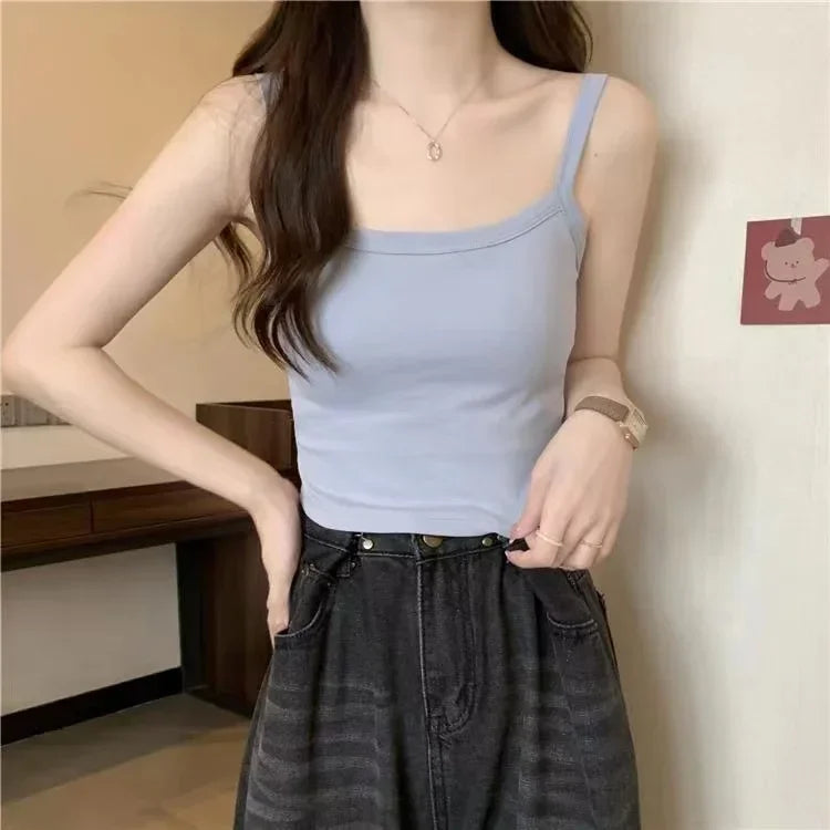 Crop Top Women Sexy Sleeveless Tops Fashion Female Tops