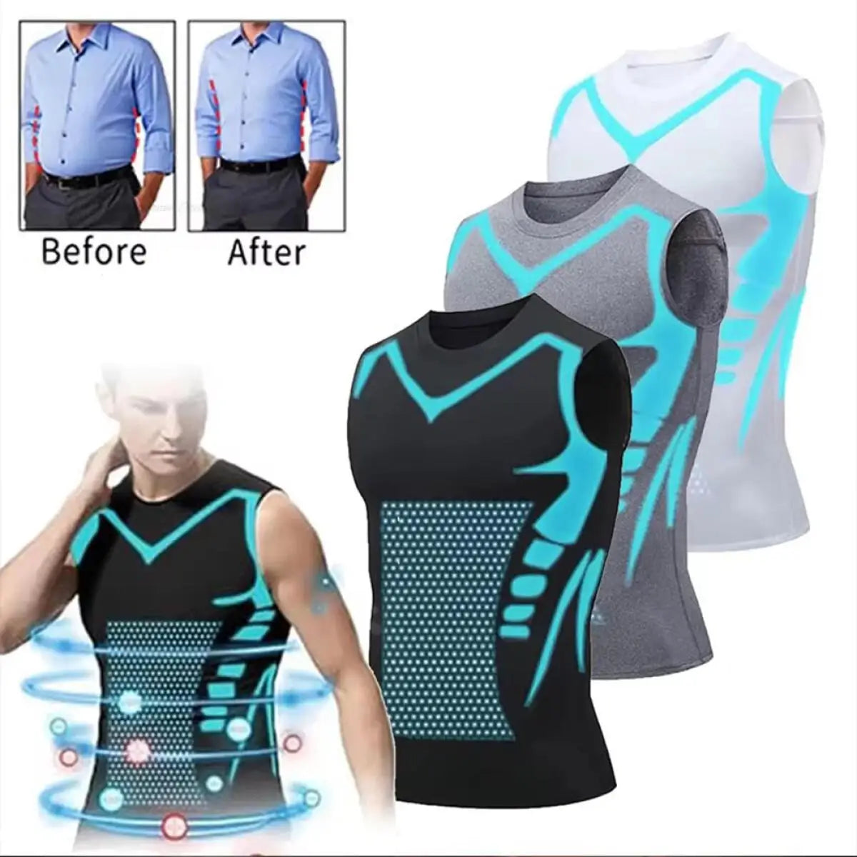New Summer Fitness Compression Shirt For Men Shaping Sleeveless