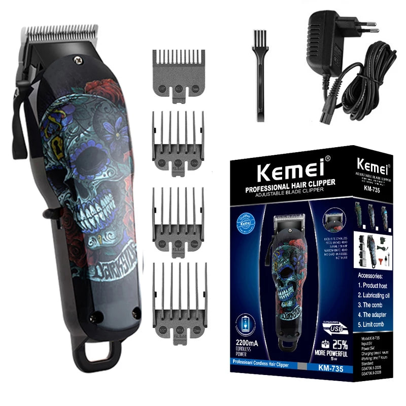 Kemei Cordless hair clipper professional hair trimmer