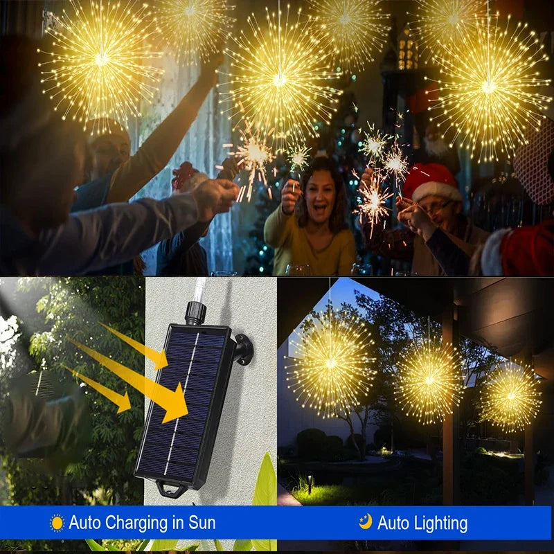 Solar Light Outdoor 4 Pack, Hanging Fairy Lights Strom