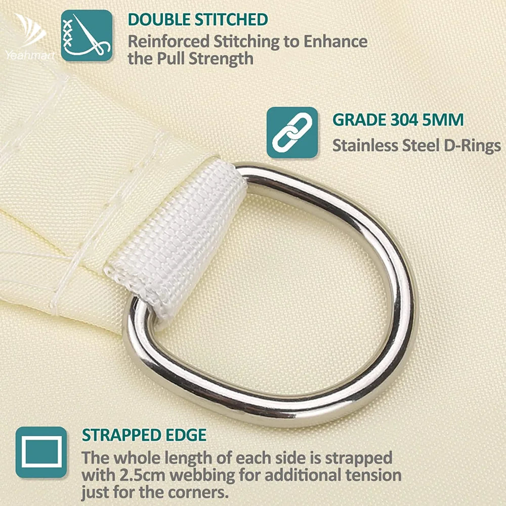 Sun Shade Sail Waterproof Outdoor Square Rectangle Garden